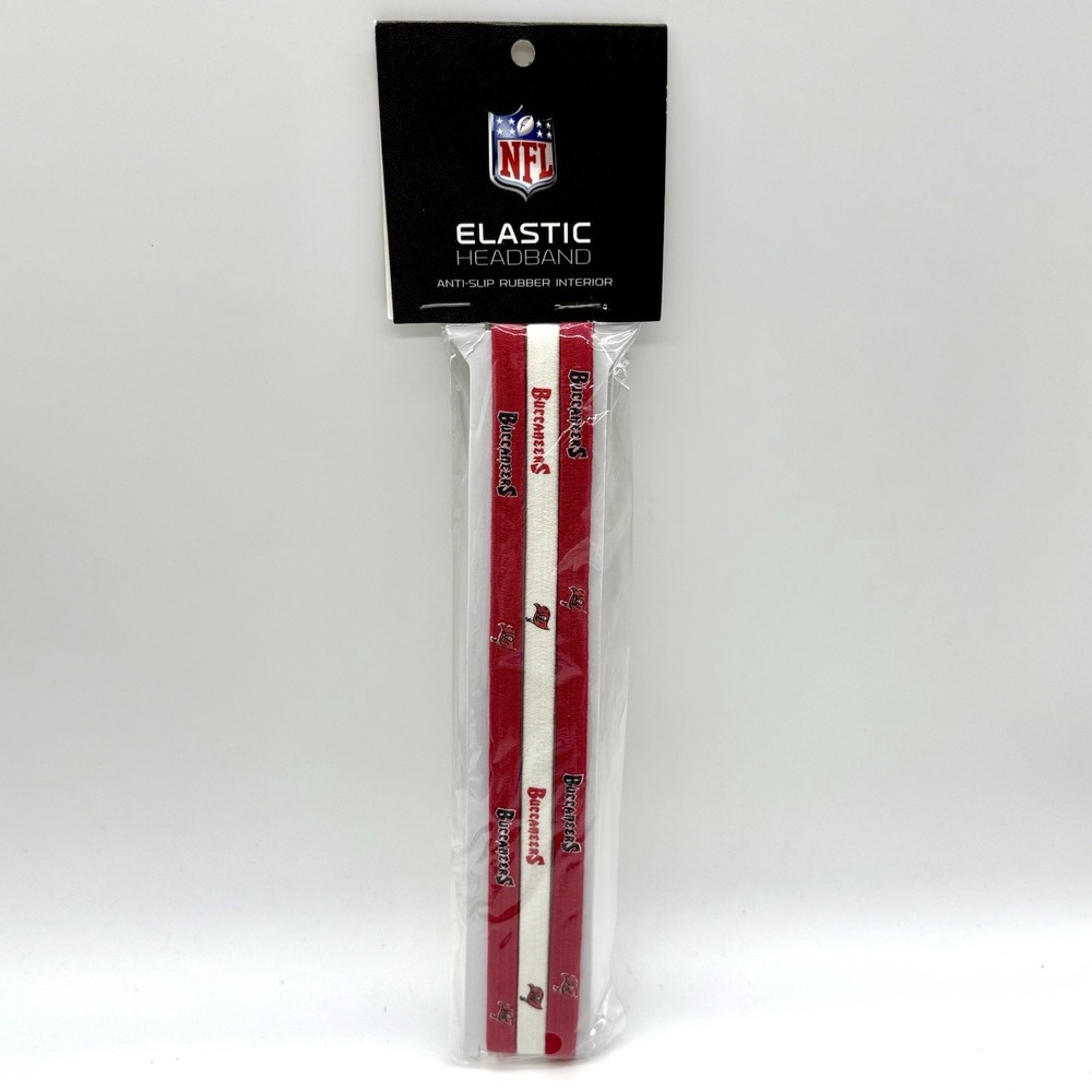 Tampa Bay Buccaneers NFL Team Elastic Headbands 3 Per Pack